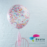 12 Inch Multicolor Confetti Transparent Balloon