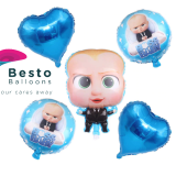 Boss Baby 5 pcs Foil Balloons Set
