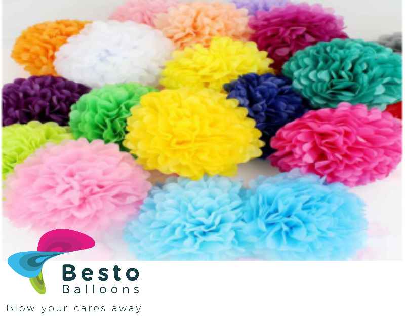 Paper Flowers 10" Pompom