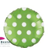 Green Polka Dot Foil Balloon 18" Round