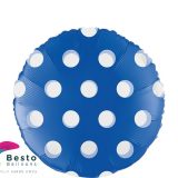 Royal Blue Polka Dot Foil Balloon 18" Round