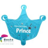 Prince/Princess Crown Shaped Foil Balloon Pink/Blue