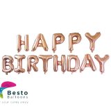 Happy Birthday Rose Gold Alphabet Foil Balloons 16"