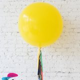 Yellow Giant Balloon 36" with Rainbow Tassels