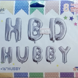 HBD Hubby Silver Alphabets Foil Balloon