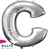 Silver Alphabet Foil Balloons "C"