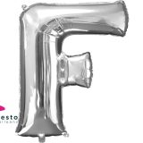 Silver Alphabet Foil Balloons "F"