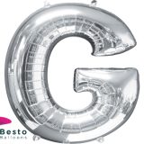 Silver Alphabet Foil Balloons "G"
