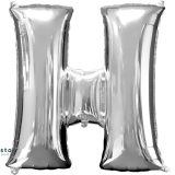 Silver Alphabet Foil Balloons "H"