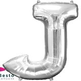 Silver Alphabet Foil Balloons "J"