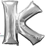 Silver Alphabet Foil Balloons "K"