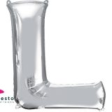Silver Alphabet Foil Balloons "L"