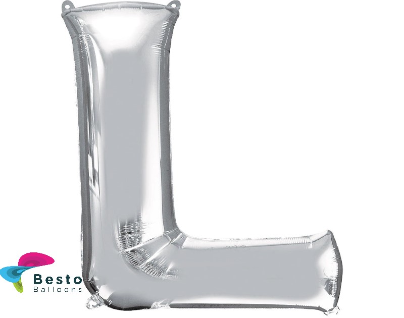 Silver Alphabet Foil Balloons "L"