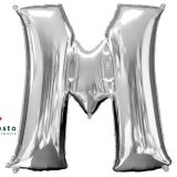 Silver Alphabet Foil Balloons "M"