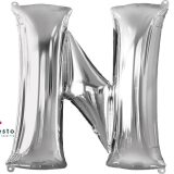 Silver Alphabet Foil Balloons "N"