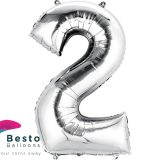 Number Foil Balloon 2 Silver