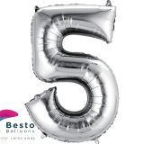Number Foil Balloon 5 Silver