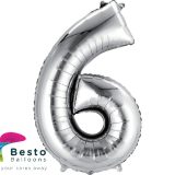 Number Foil Balloon 6 Silver