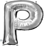Silver Alphabet Foil Balloons "P"