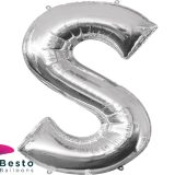 Silver Alphabet Foil Balloons "S"