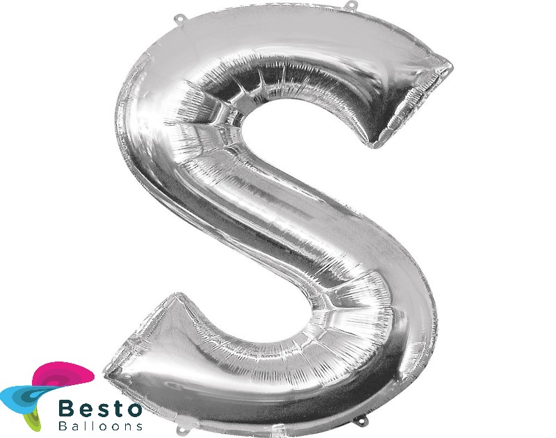 Silver Alphabet Foil Balloons "S"