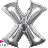 Silver Alphabet Foil Balloons "X"