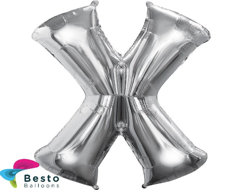 Silver Alphabet Foil Balloons "X"