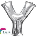 Silver Alphabet Foil Balloons "Y"