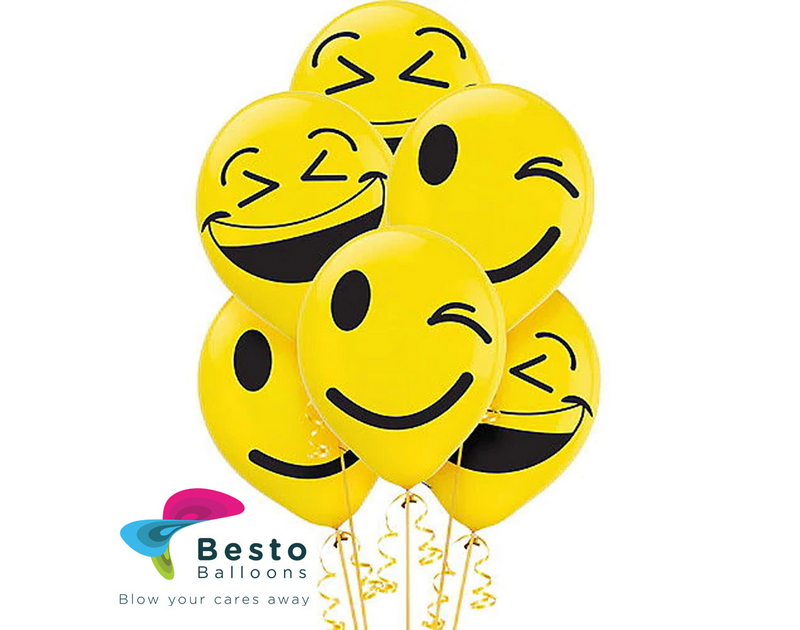 Emojis 12 inch Balloons 100 Pcs Pack