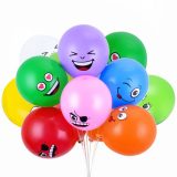 Funny Smiley Face Latex Balloons 10Pcs