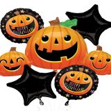 Smiley Pumpkin Halloween 5Pcs Foil Balloon Set