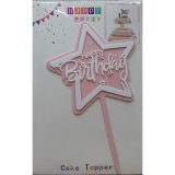 Happy Birthday Star Shaped Cake Topper
