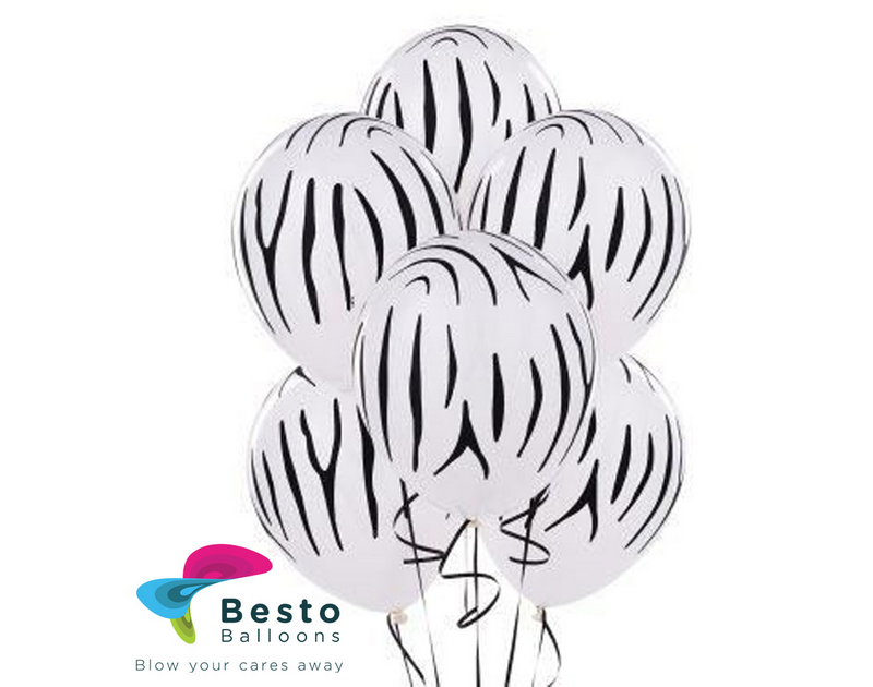 Jungle Theme Latex Balloons Stripes Printed 12 Inch