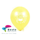 7 Inch Round Shaped Happy Birthday Printed Balloons Small Mix Colors