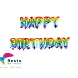 Happy Birthday Multicolor Alphabet Foil Balloons Set 16"