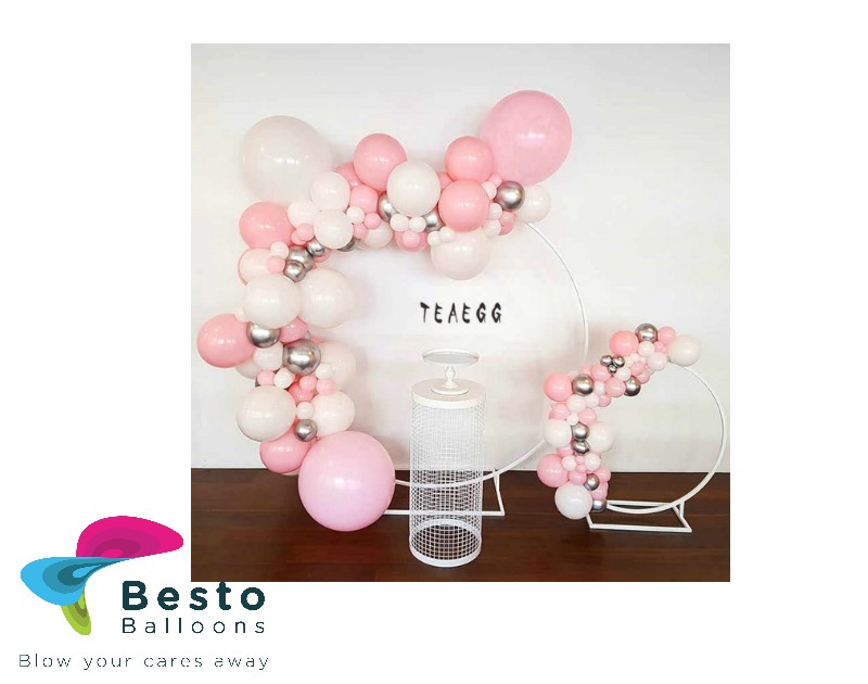 Pretty Pink Balloon Garland Decoration - Round