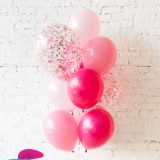 Shades of Pink Confetti and Balloons - bouquet of 14