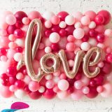 Shades of Pink Love Balloon Backdrop Wall