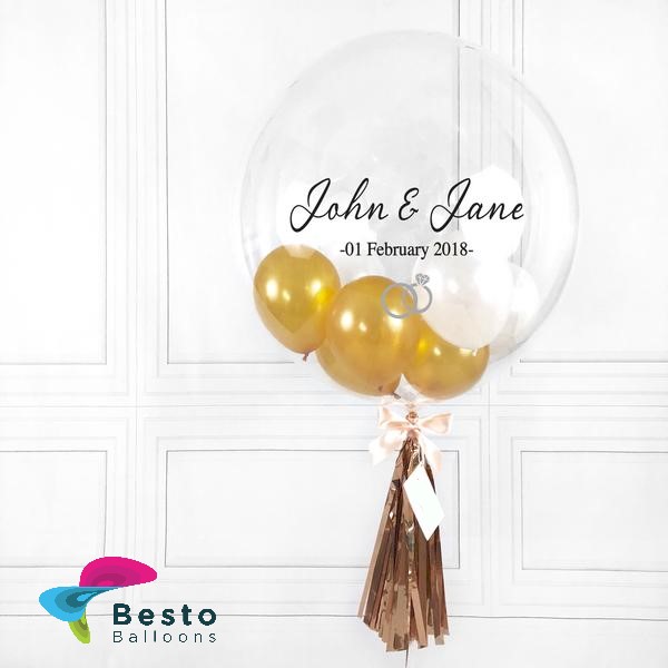 Gold Wedding Mini Bubble Balloon
