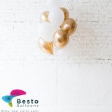 Latex Balloon Bouquet White and Golden 10Pcs Set