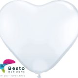 White Heart Latex Balloon 100Pcs Pack