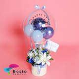 Floral Happy Birthday Hot Air Balloon Theme Party Decoration